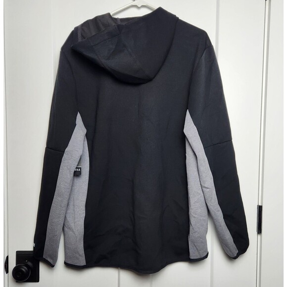 Men's Hooded Jacket Sweatshirt Black Gray Large Russell Fusion NWT - Picture 3 of 8
